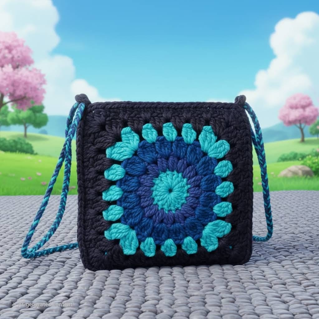 Crochet amigurumi bee with sunflower