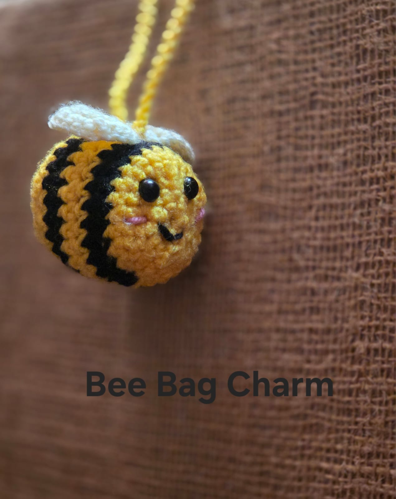 Crochet granny square bag charms with tassels